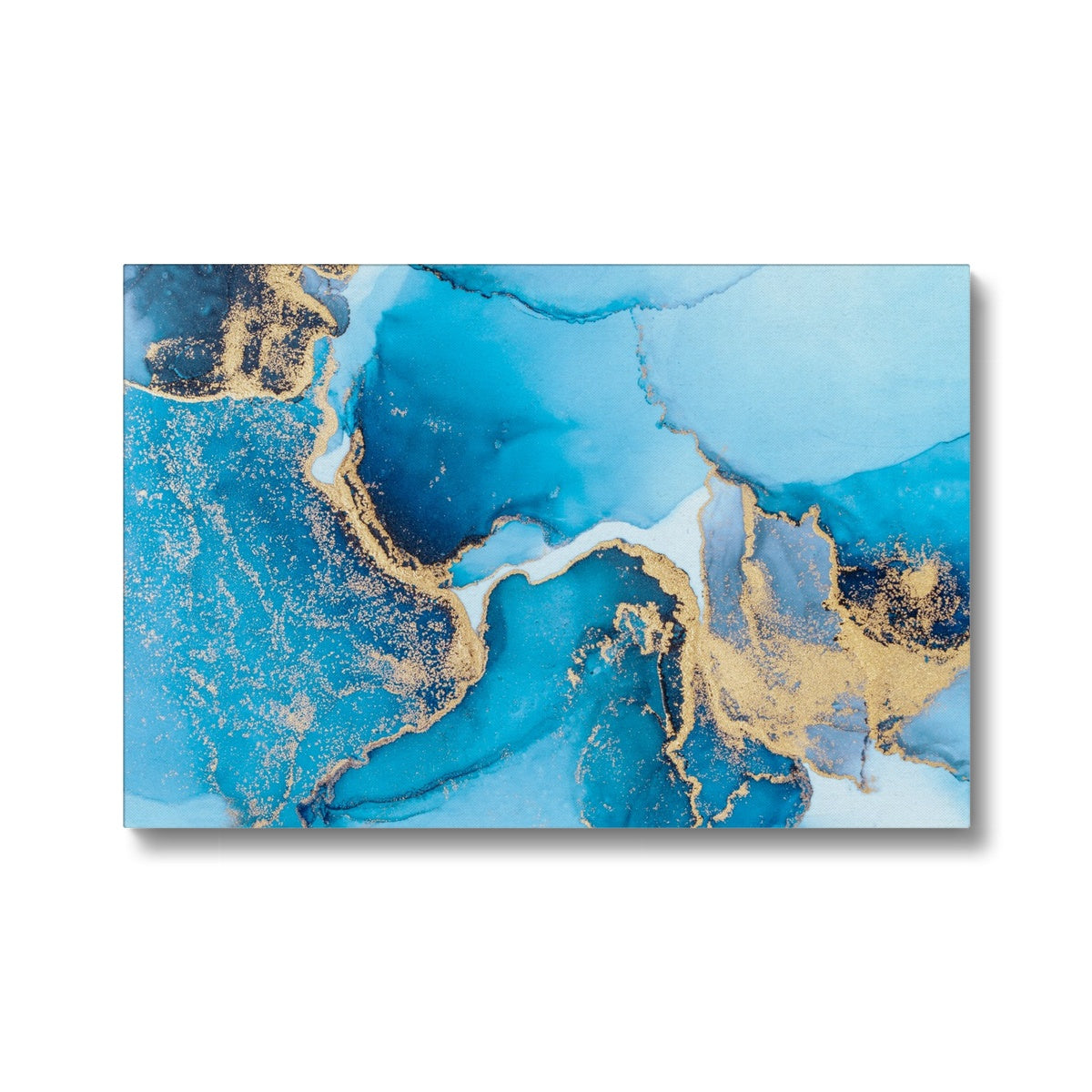 Blue & Gold Abstract Wall Art Canvas