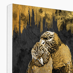 Black & Gold Crow Couple Canvas