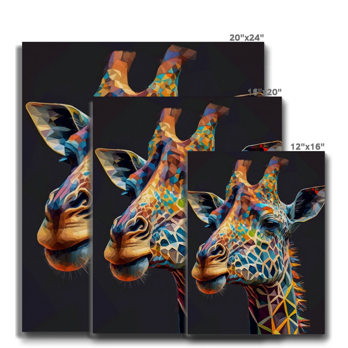 Colour-Full  Giraffe Portrait Canvas