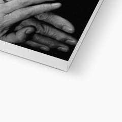 Monochrome Old Couple Holding Hands Canvas