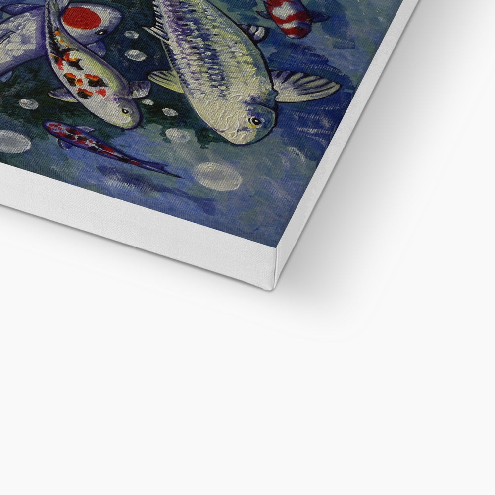 Charming Koi Fish In Water Canvas