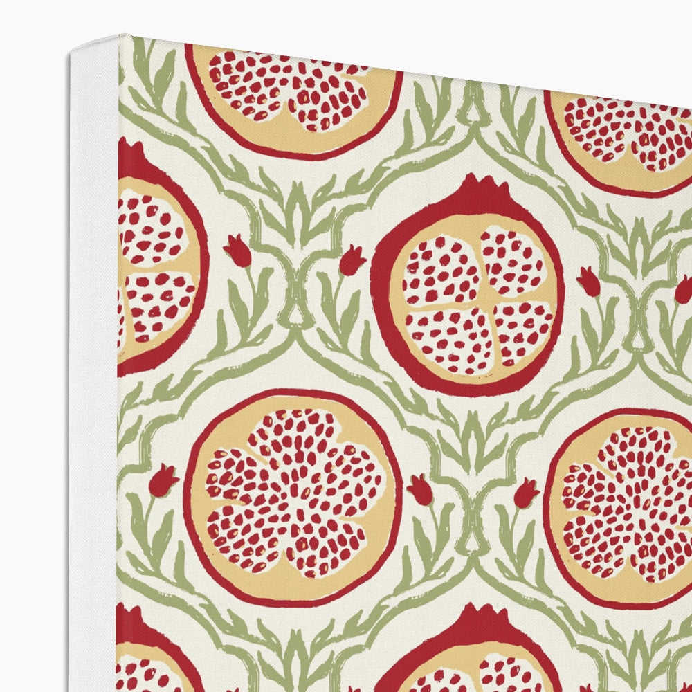 Delightful Pomegranates Seamless Print Canvas