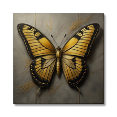 Black & Gold Butterfly Painting Canvas