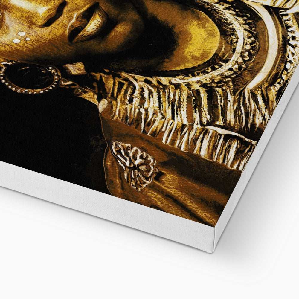 Black & Gold African Beauty Canvas