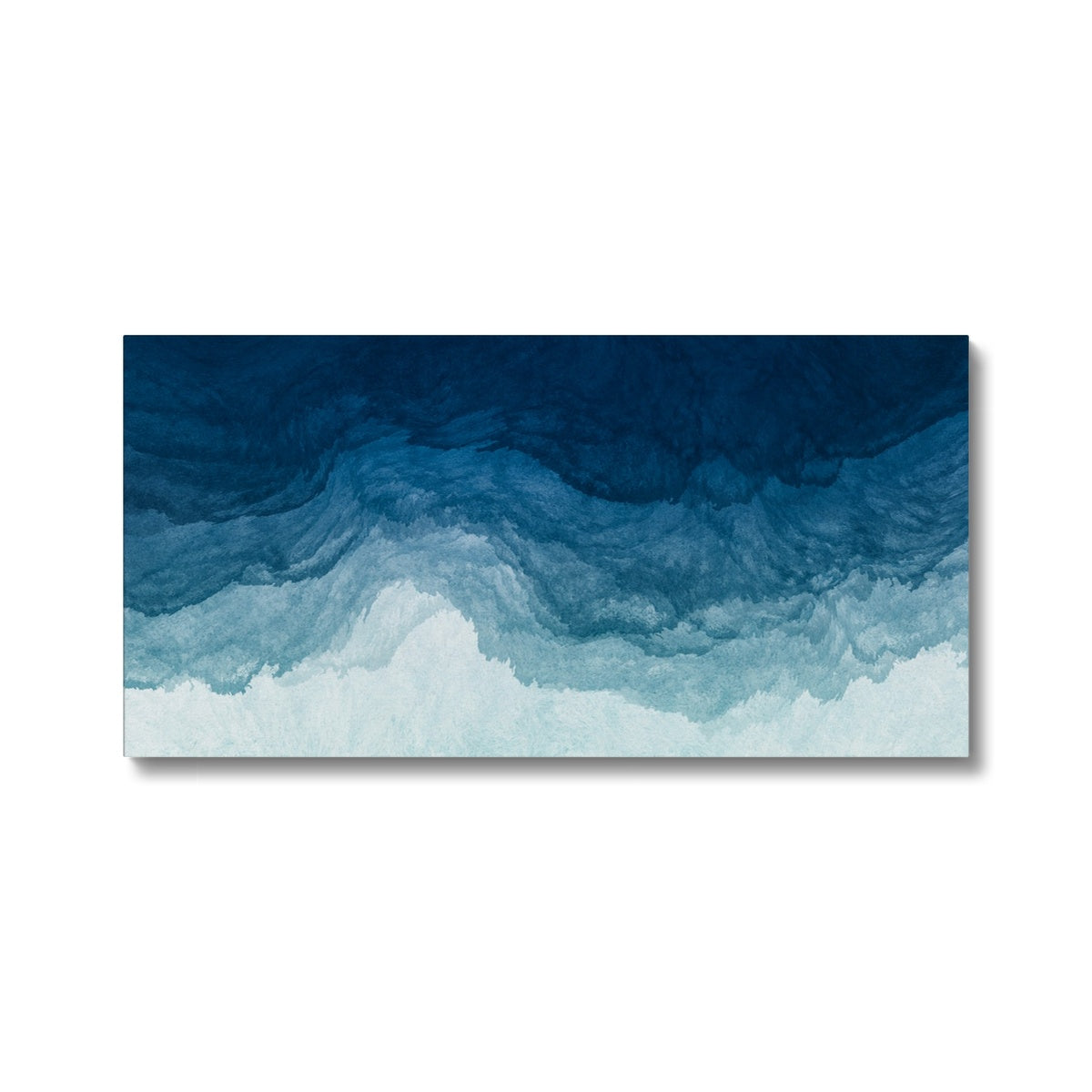 Blue Abstract Ocean Waves Art Canvas