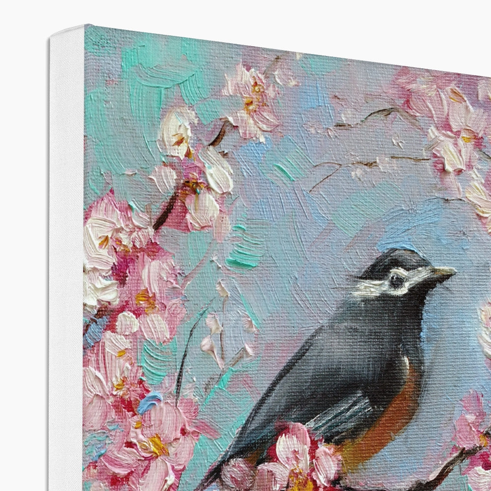 Sparrow & Cherry Blossom Canvas