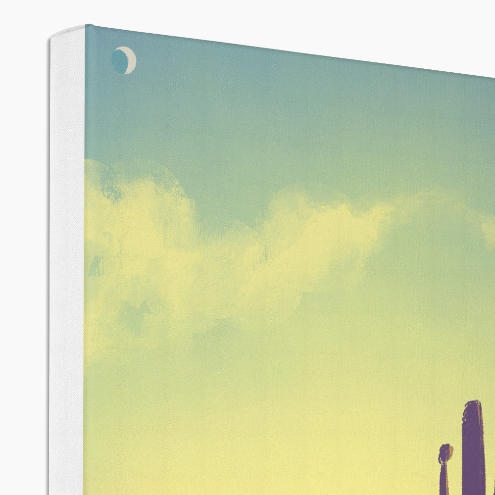 Painting Of Sky & Cacti Canvas