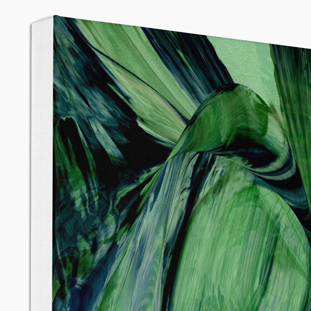 Dark Green Abstract Art Canvas