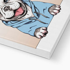 French Bulldog In Blue Hoodie Canvas