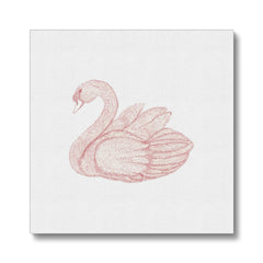 Pink Swan Painting Canvas