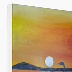 Lonely Flamingo During Sunset Canvas