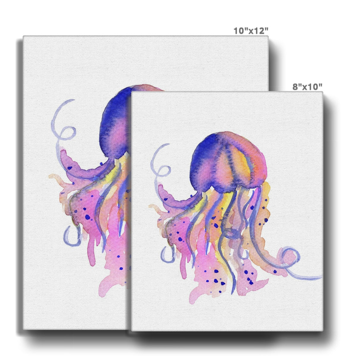 Pretty Jelly Fish Watercolor Painting Canvas