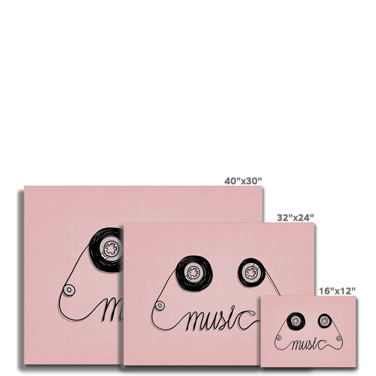 Pink Cassette Tape Art Canvas
