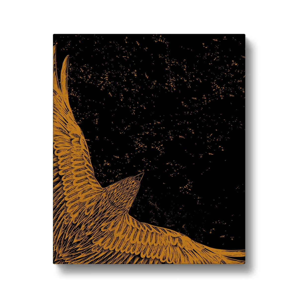 Black & Gold Flying Eagle  Canvas