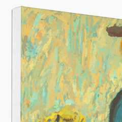 Man & Flowers In Van Gogh Style Canvas