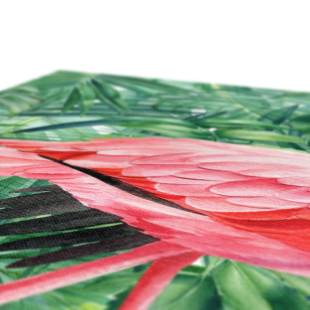 Flamingo In Leaves Art Canvas