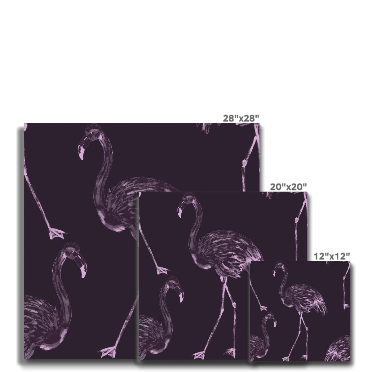 Black & Pink Flamingos Painting Canvas