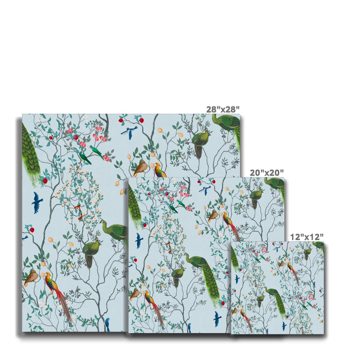 Sparrows & Peacocks Chinoiserie Wall Art Canvas