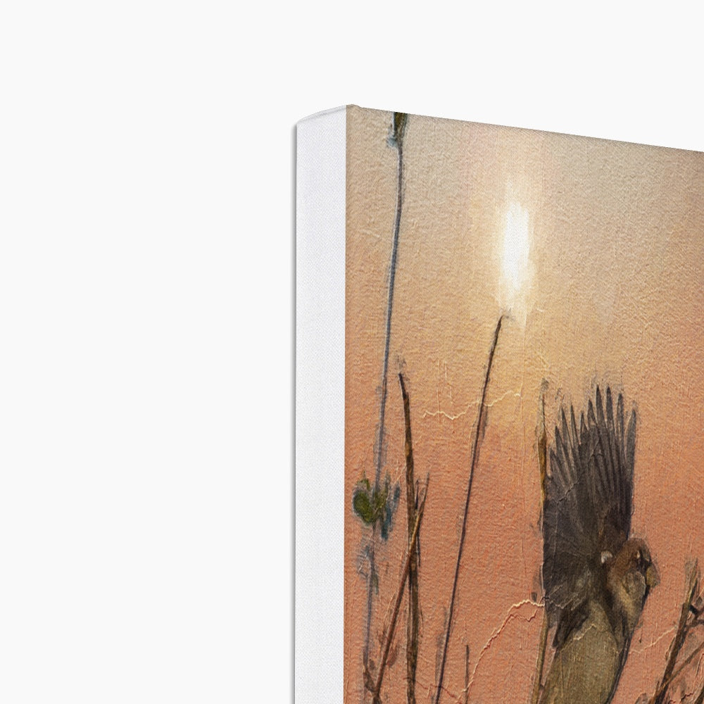 Sunset & Flying Sparrow Canvas