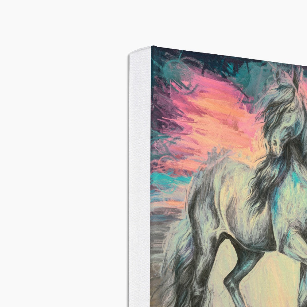 Graceful Gray Horse Portrait Canvas