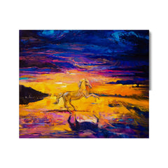 Orange Abstract Horse Painting Canvas