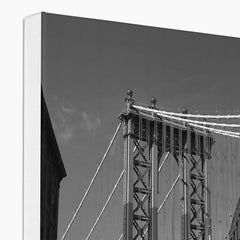 Greyscale Dumbo Manhattan Bridge View Canvas