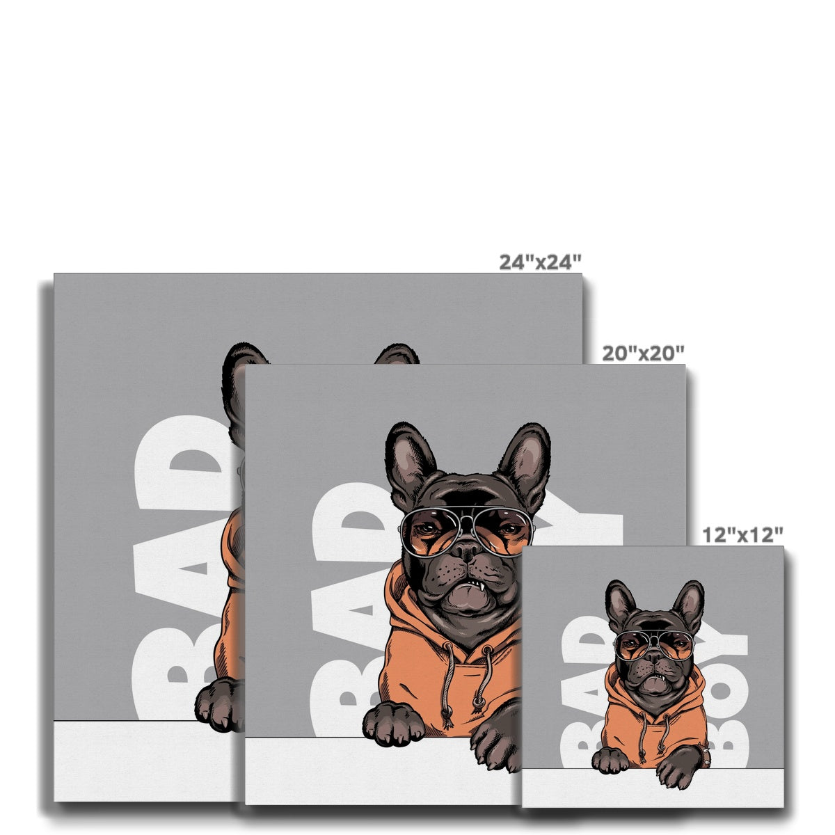 Brown French Bulldog In Orange Hoodie Canvas