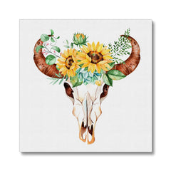 Abstract Sunflower & Skull Painting Canvas