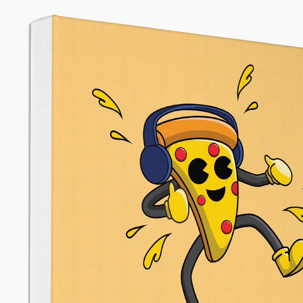 Funky Dancing Pizza Wall Art Canvas