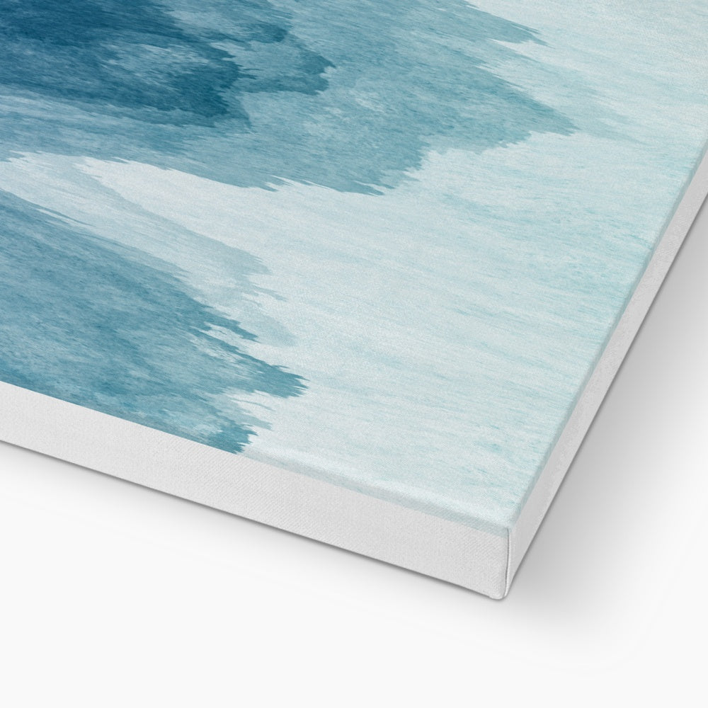 Blue Abstract Ocean Waves Art Canvas