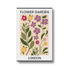 Purple & Green Flower Market Poster Canvas