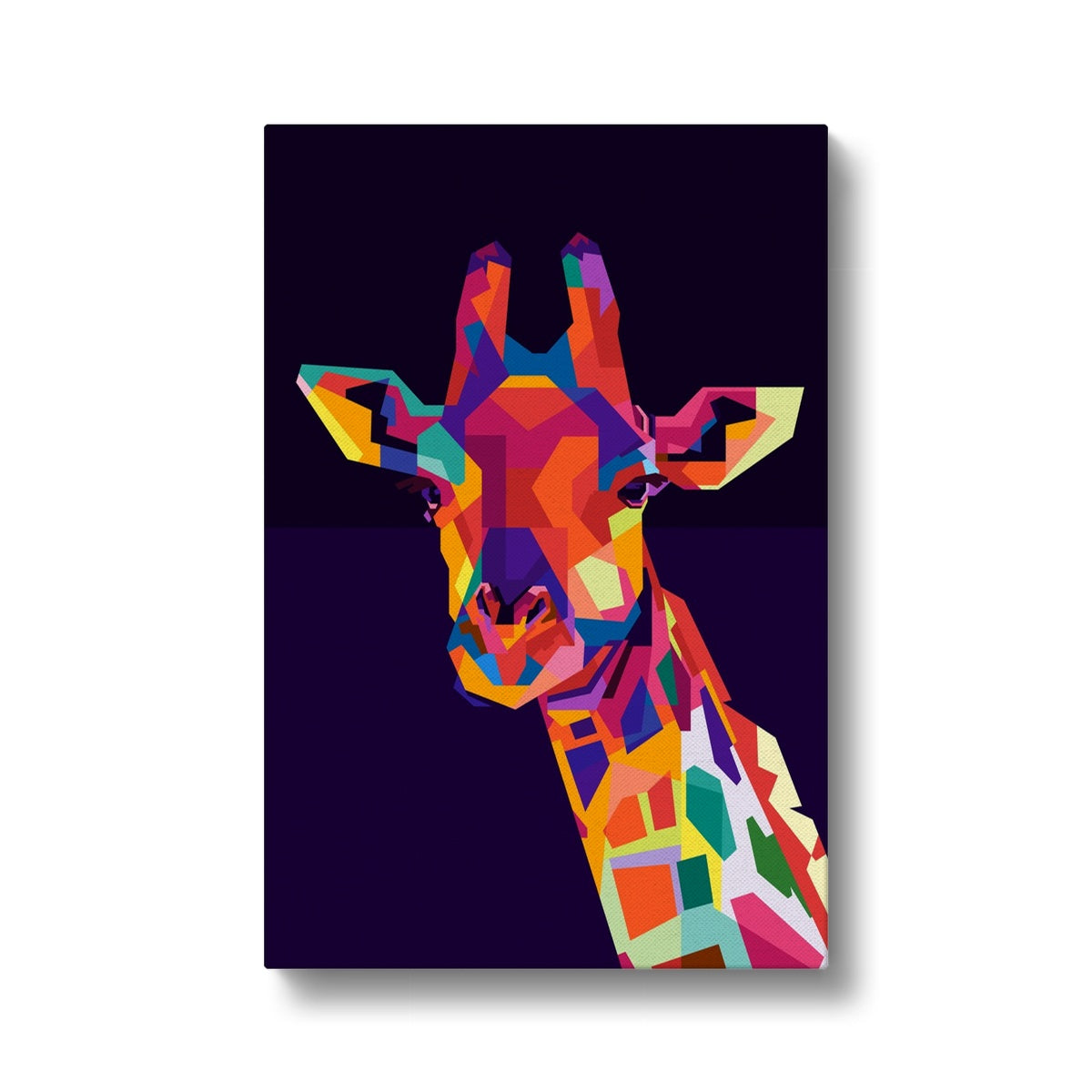 Abstract Giraffe Portrait Canvas