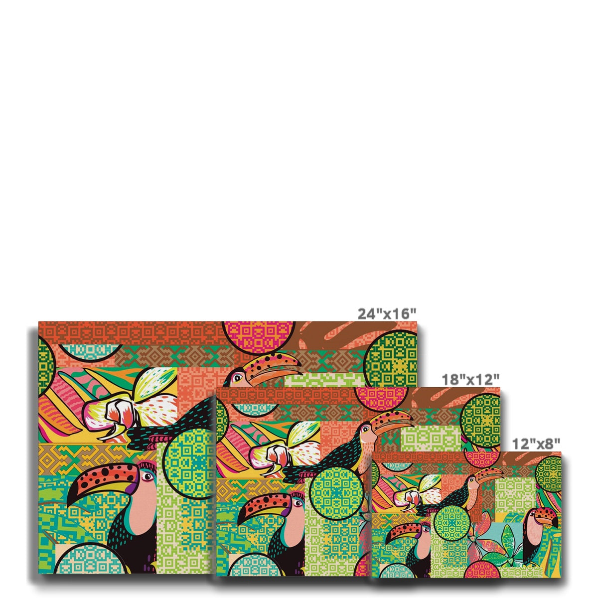 Toucan & Cubic Jungle Canvas