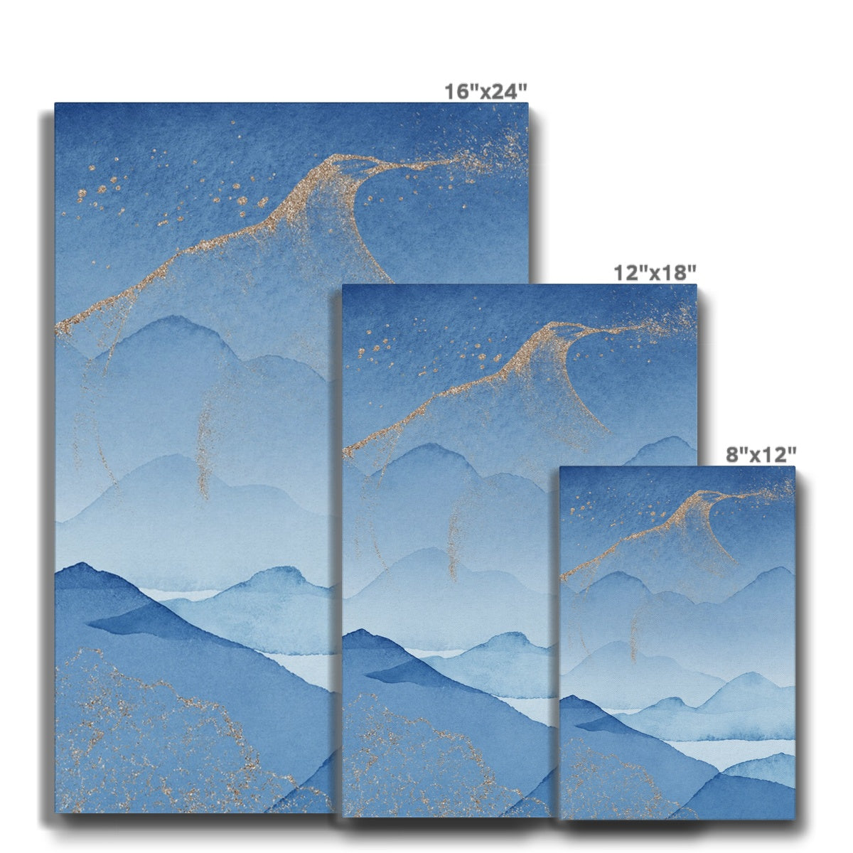 Blue & Gold Wall Art Canvas