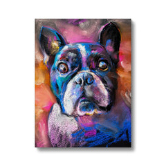 Colourful Bulldog Oil Painting Canvas