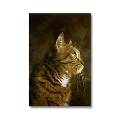 Black & Gold Cat Portrait Canvas