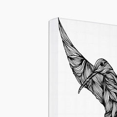 Black & White Hummingbird Portrait Canvas