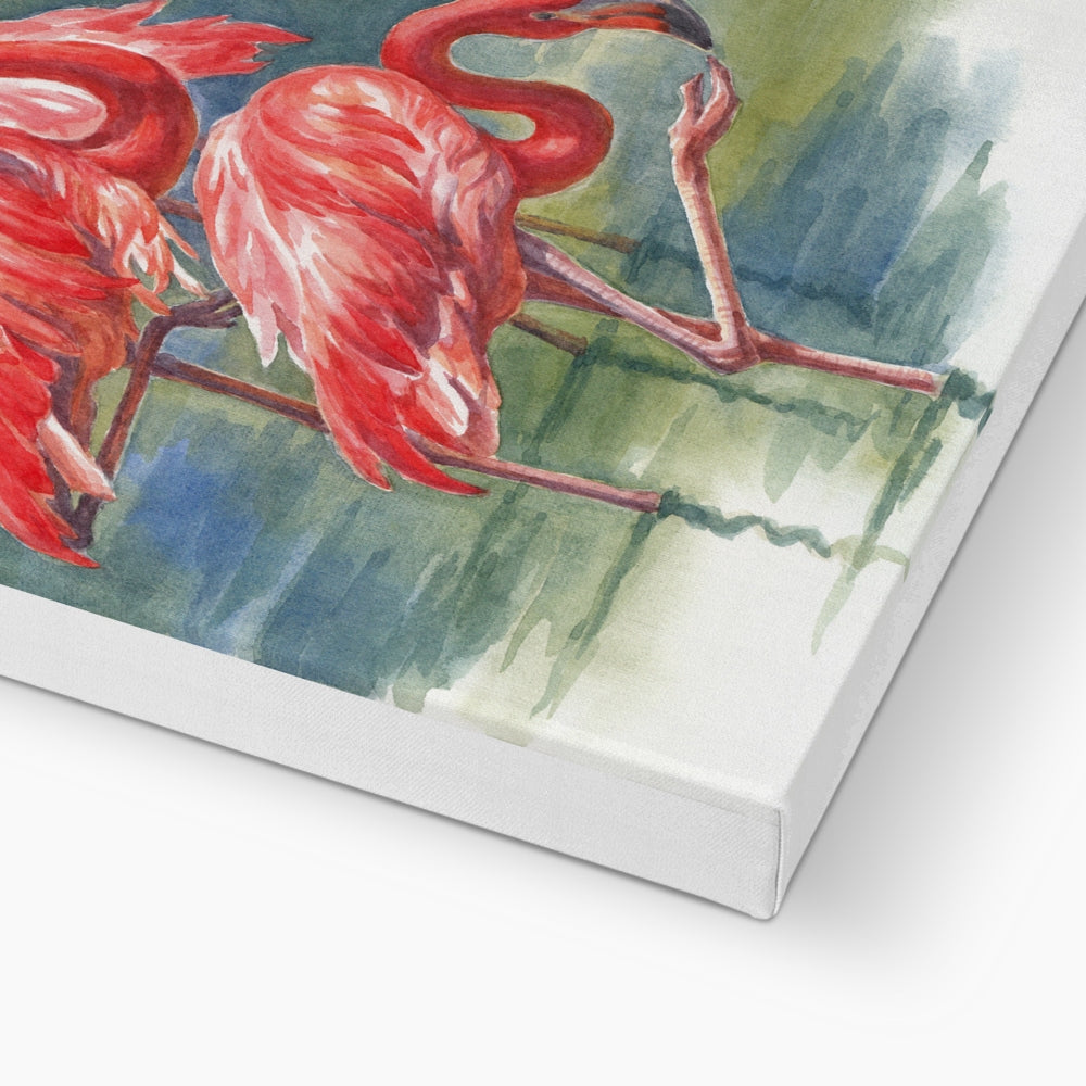 Ethereal Flamingos Oil painting Canvas