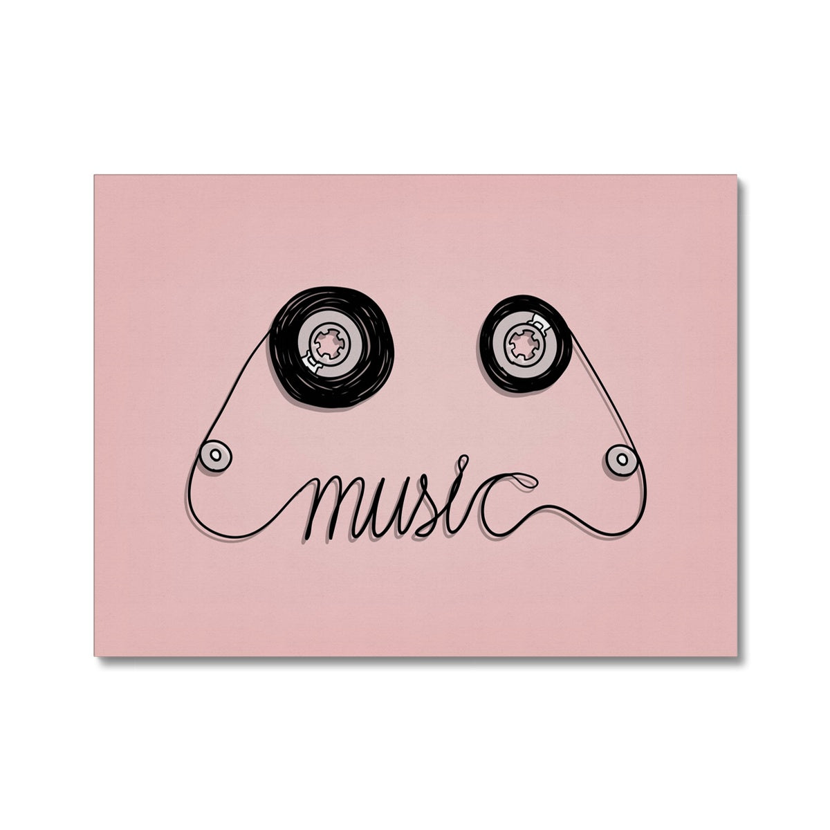 Pink Cassette Tape Art Canvas