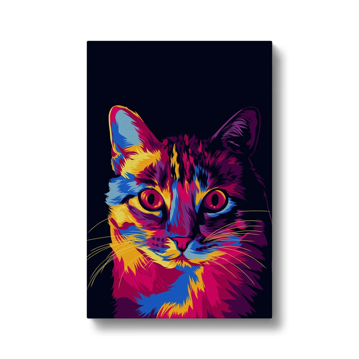 Multicolor Feline Portrait Canvas