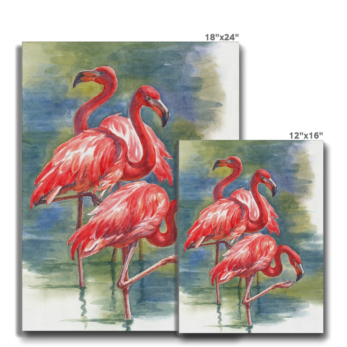 Ethereal Flamingos Oil painting Canvas