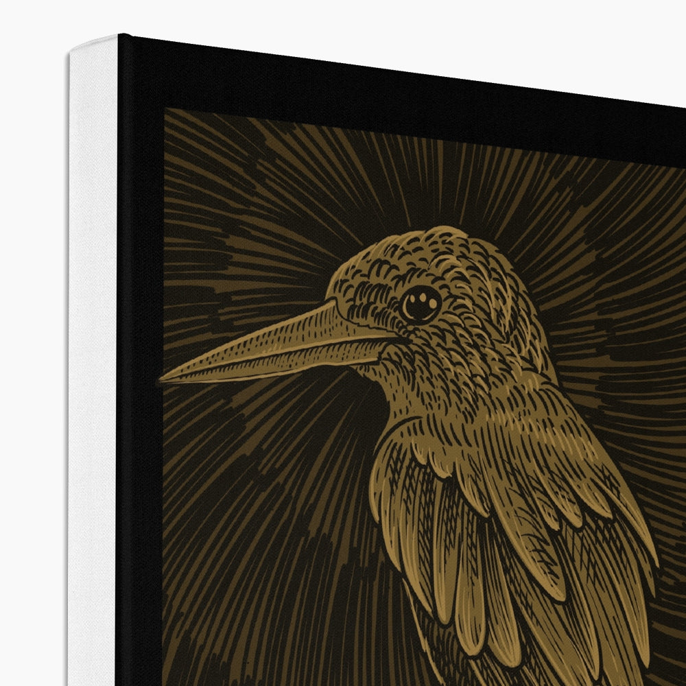 Black & Gold Sparrow Art Canvas