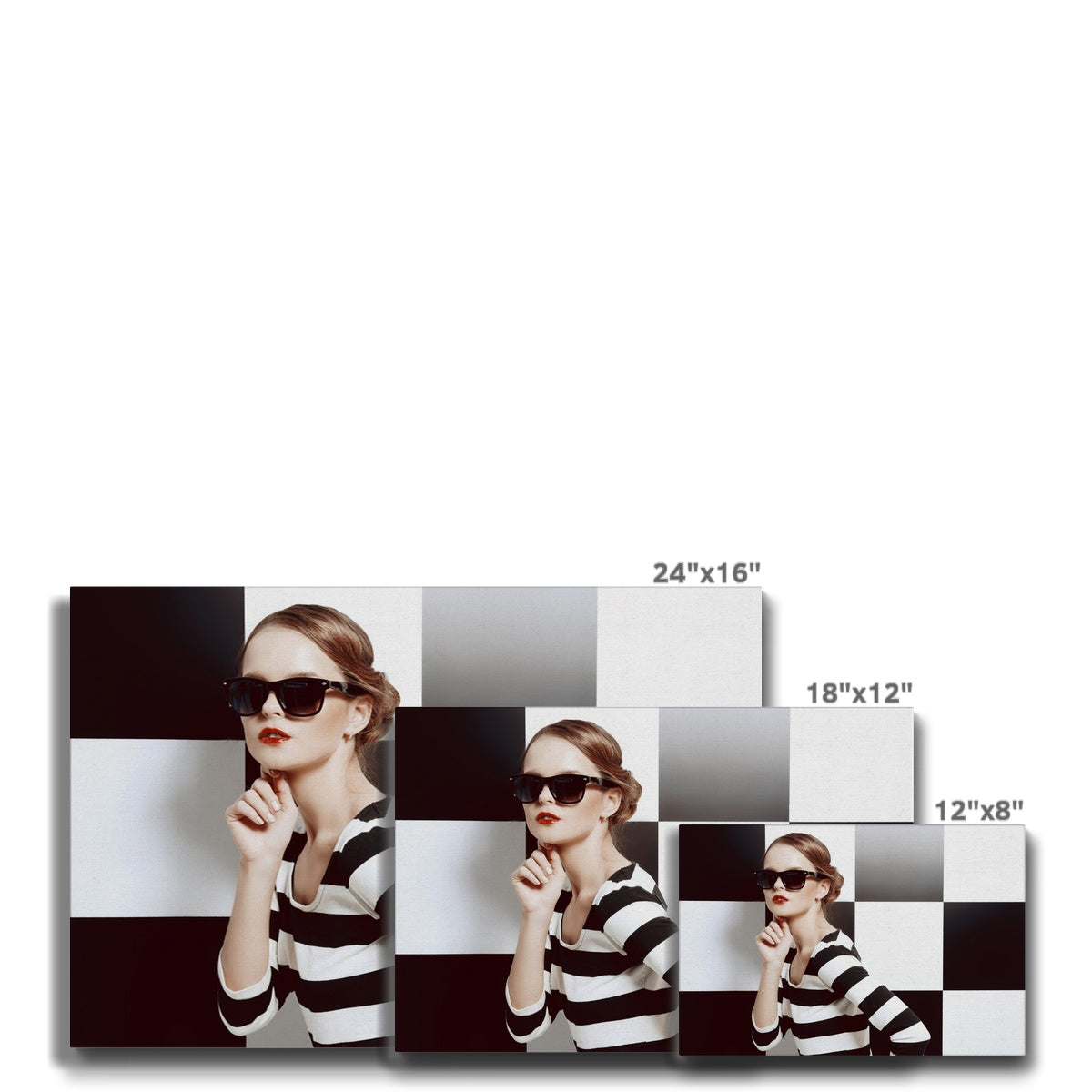 Striking Black & White Checkered Dress Canvas