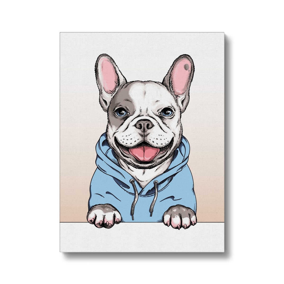 French Bulldog In Blue Hoodie Canvas