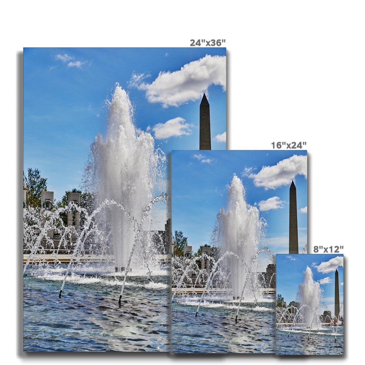 Iconic Washington Monument Fountain Canvas