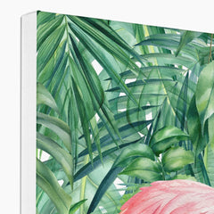 Flamingo In Leaves Art Canvas