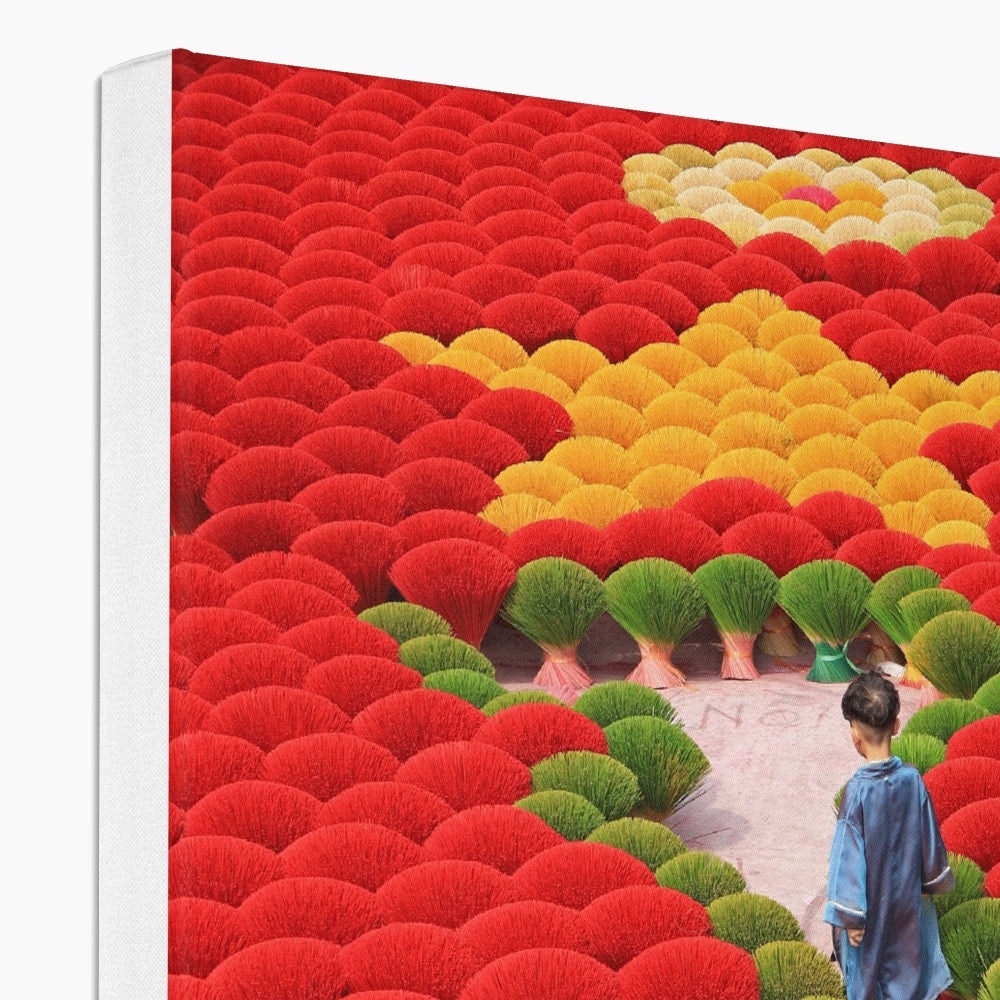 Red & Green Flower Field Canvas