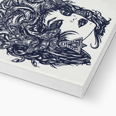 Medusa's Black Sketch Canvas