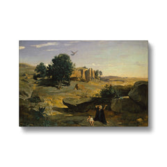 Hagar In The Wilderness, 1835, by Camille Corot Canvas