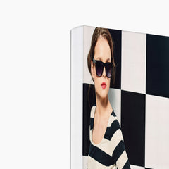 Impressive Black & White Checkered Dress Canvas